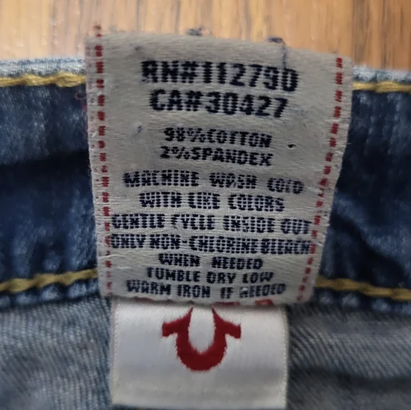 True Religion Women’s Straight Blue Jeans USA Made 29 Designer Denim L32 C96 - Picture 5 of 10